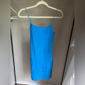 Zara Blue Sleeveless Fitted Mini Dress